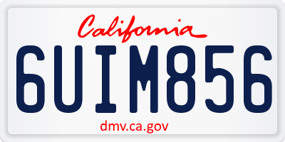 CA license plate 6UIM856