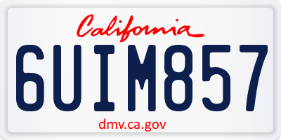 CA license plate 6UIM857