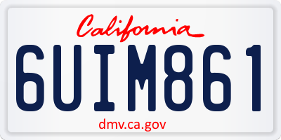 CA license plate 6UIM861