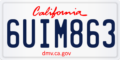 CA license plate 6UIM863