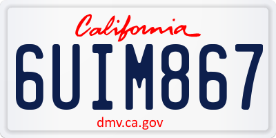 CA license plate 6UIM867