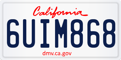 CA license plate 6UIM868