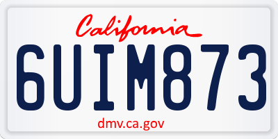 CA license plate 6UIM873
