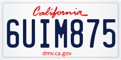 CA license plate 6UIM875