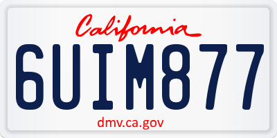 CA license plate 6UIM877