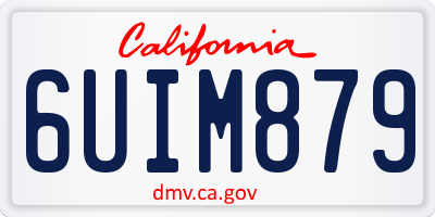 CA license plate 6UIM879