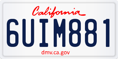 CA license plate 6UIM881