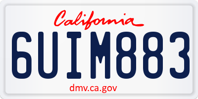 CA license plate 6UIM883