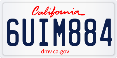 CA license plate 6UIM884