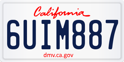 CA license plate 6UIM887