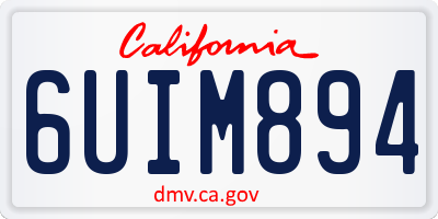 CA license plate 6UIM894