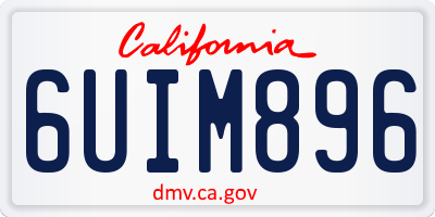 CA license plate 6UIM896