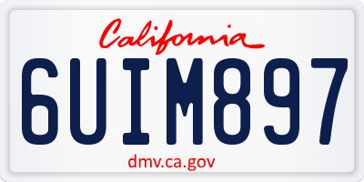 CA license plate 6UIM897