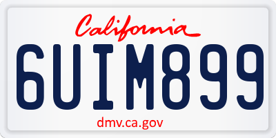 CA license plate 6UIM899