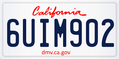 CA license plate 6UIM902
