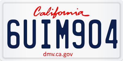 CA license plate 6UIM904