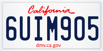 CA license plate 6UIM905