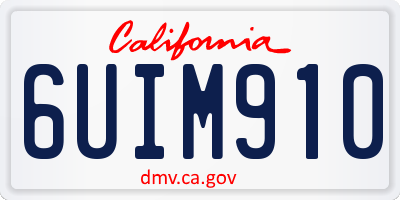 CA license plate 6UIM910