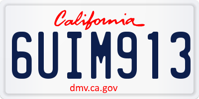 CA license plate 6UIM913