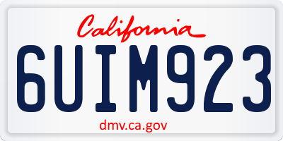 CA license plate 6UIM923