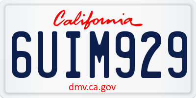 CA license plate 6UIM929