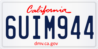 CA license plate 6UIM944
