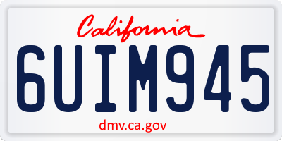 CA license plate 6UIM945