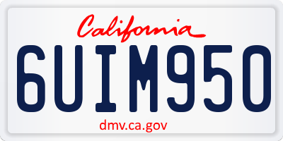 CA license plate 6UIM950