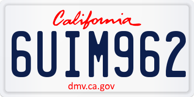 CA license plate 6UIM962