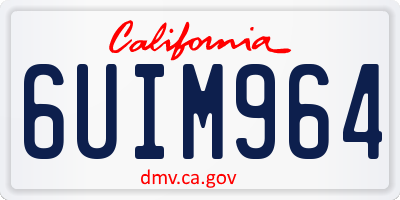 CA license plate 6UIM964