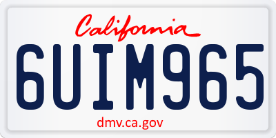 CA license plate 6UIM965