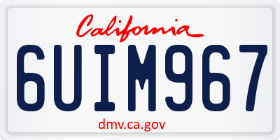 CA license plate 6UIM967