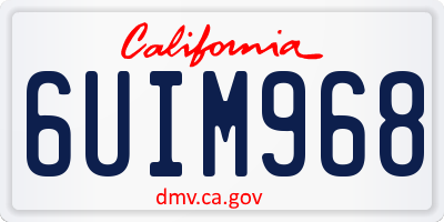 CA license plate 6UIM968