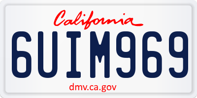 CA license plate 6UIM969