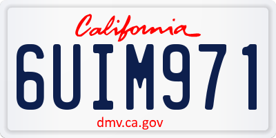 CA license plate 6UIM971