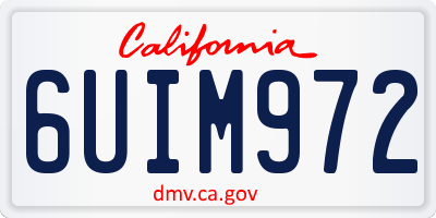 CA license plate 6UIM972