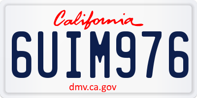 CA license plate 6UIM976