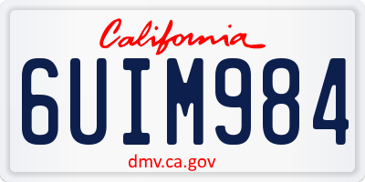 CA license plate 6UIM984
