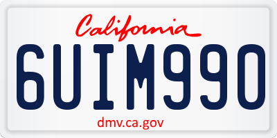 CA license plate 6UIM990