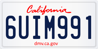 CA license plate 6UIM991