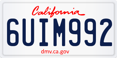 CA license plate 6UIM992