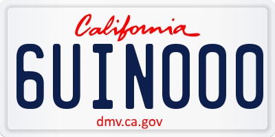 CA license plate 6UIN000