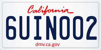 CA license plate 6UIN002