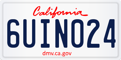 CA license plate 6UIN024