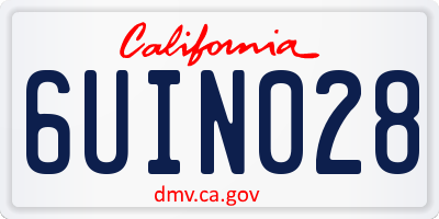 CA license plate 6UIN028