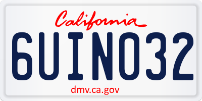 CA license plate 6UIN032