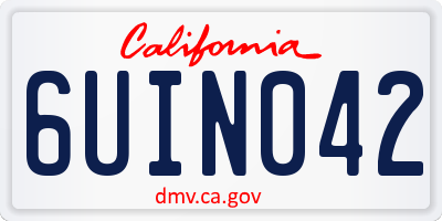 CA license plate 6UIN042
