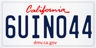 CA license plate 6UIN044