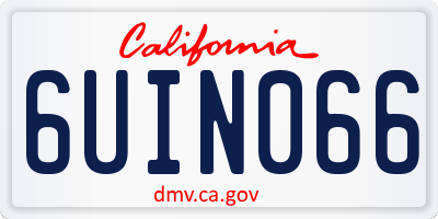 CA license plate 6UIN066