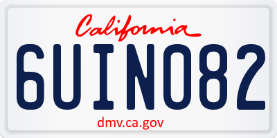CA license plate 6UIN082